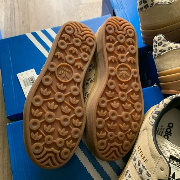 adidas Gazelle Beige Leopard Sneakers - Picture 3 of 10